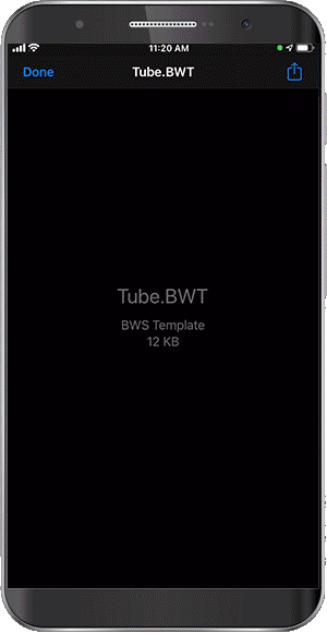 Animiertes GIF, das die Erstellung von formatierten Etiketten mit einer Etikettenvorlage für Reagenzgläser in der App zeigt.