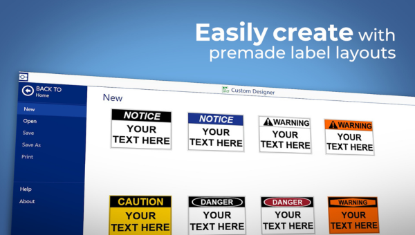 Mit Brady Workstation vorab gestaltetes Etikettenlayout