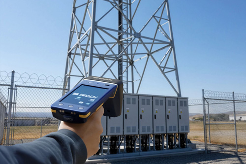 Tragbares Lesegerät wird im Außenbereich zum Scannen verwendet